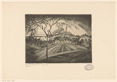 Solnedgang Coucher de soleil (original titel på objektet) af Lodewijk Schelfhout (signed by artist)