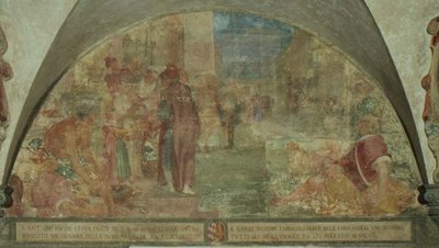 Sankt Antoninus rejser en ungdom af Filicaia-familien fra de døde (fresko) af Lodovico Buti