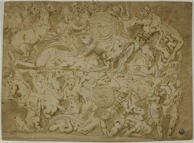 Slaget om amazonerne af Lodovico Carracci