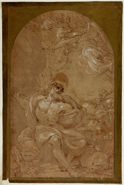 Studie for Saint Jerome af Lodovico Carracci