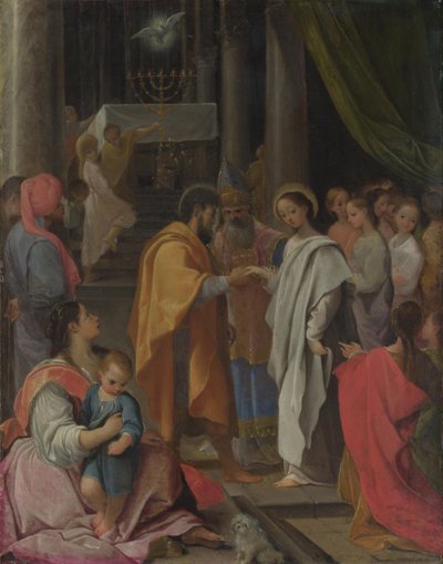Marias og Josefs ægteskab, ca 1590 af Lodovico Carracci