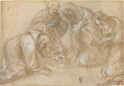 Fødselen med de hellige Frans og Agnes af Lodovico Carracci