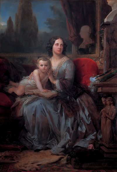 Maria Brignole-Sale De Ferrari med sin søn Filippo, af Leon Cogniet af Léon Cogniet