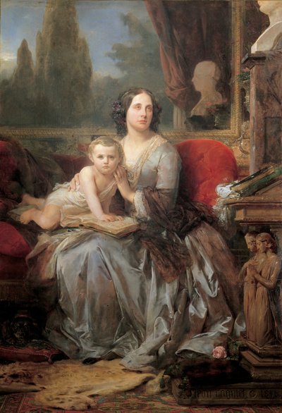 Maria Brignole-Sale, hertuginde af Galliera, med sin søn Filippo af Léon Cogniet