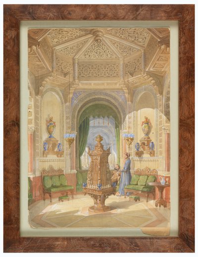 Tegning, Design til et maurisk rygerum [Tabagie], ca. 1844 af Léon Feuchère