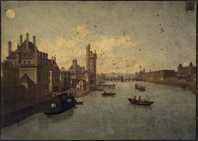 Hôtel de Conti, Tour de Nesle, Louvre, set fra Pont-Neuf, nuværende 1. og 6. arrondissement, ca. 1885 -1895 (maleri) af Léon Rolla