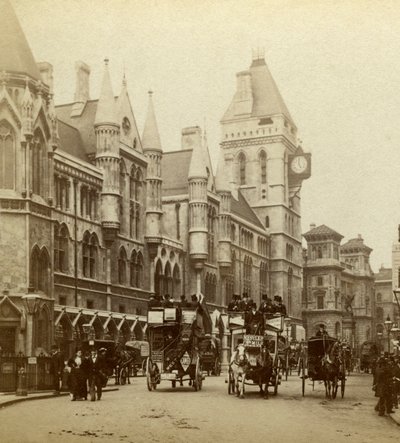 Law Courts, Strand, London, slutningen af det 19. århundrede. af London Stereoscopic and Photographic Co