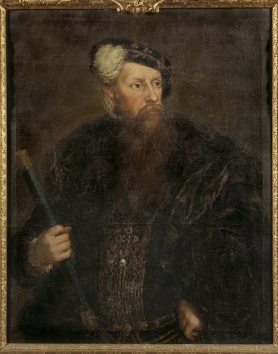Gustave I Vasa de Suede - Portræt af kong Gustav I af Sverige (1496-1560), af Pasch, Lorenz, den yngre (1733-1805). Olie på lærred, ca. 1768. Mål: 98,5x78,5 cm. Nationalmuseum Stockholm af Lorens the Younger Pasch