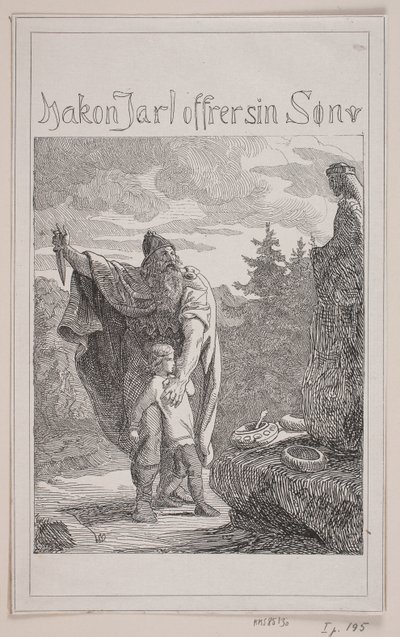 Hakon Jarl ofrer sin søn af Lorenz Frølich
