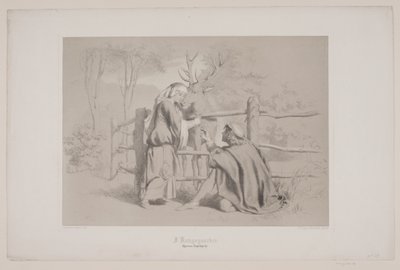 I Kongsgården, pag. 65, illustration til Christian Winthers "Hjortens Flugt" af Lorenz Frølich