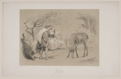 Korset, pag. 299, illustration til Christian Winthers "Hjortens Flugt" af Lorenz Frølich