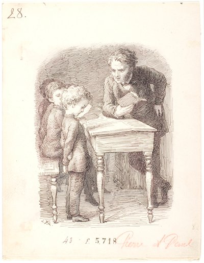 Skoletime. Pierre kan ikke lektien af Lorenz Frølich