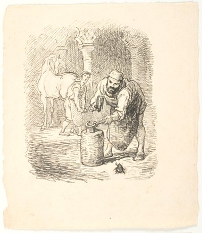 Udkast til illustration til Skarnbassen af Lorenz Frølich