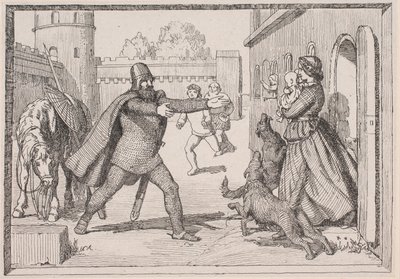 Illustration til Adam Oehlenschlägers digt „De to kirketårne“ af Lorenz Frølich