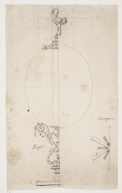 Opsats i form af et monteret strudsæg af Lorenz Spengler