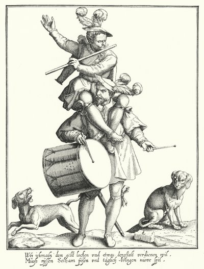 Trommeslageren og fiferen (gravering) af Lorenz Strauch