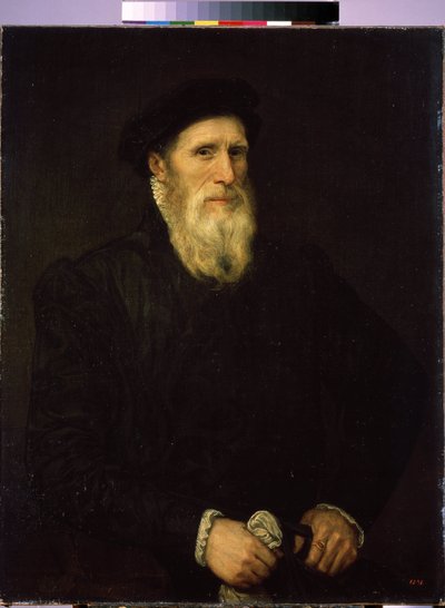 ""Portræt af en gammel mand"" (Portræt af en gammel mand) Maleri tilskrevet Lorenzo Lotto (1480-1556) omkring 1550 Dim. 93x72 cm Sankt Petersborg Eremitagemuseum af Lorenzo (attr. to) Lotto
