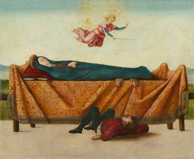 The Miracle of the Catafalque (panel B), ca. 1500-1506 (tempera på panel) af Lorenzo Costa