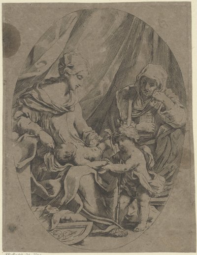 Maria med Kristusbarnet, den unge Johannes Døberen og Elizabeth af Lorenzo Loli