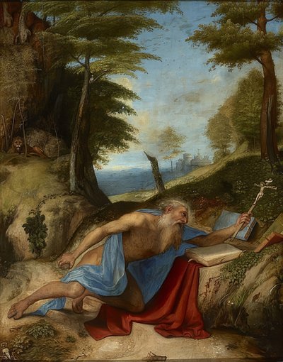 Den angrende Sankt Hieronymus. Omkring 1513 af Lorenzo Lotto