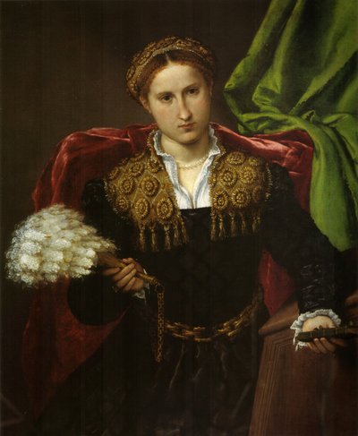 Portræt af Laura da Pola, hustru til Febo da Brescia. af Lorenzo Lotto