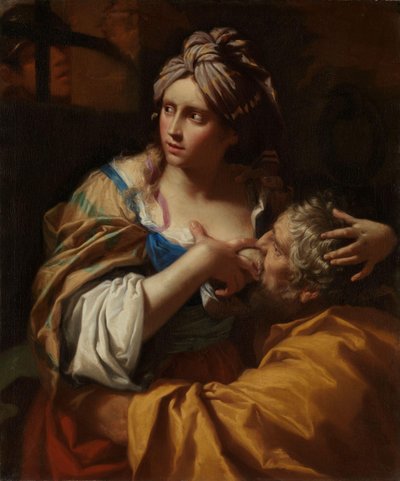 Roman Charity, ca. 1670 (olie på lærred) af Lorenzo Pasinelli