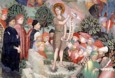 Johannes Døberen prædiker, detaljer (Fresco af Lorenzo Salimbeni