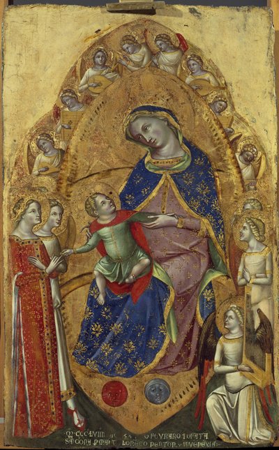 The Mystical Marriage of St. Catherine - Tempera på træ af Lorenzo Veneziano