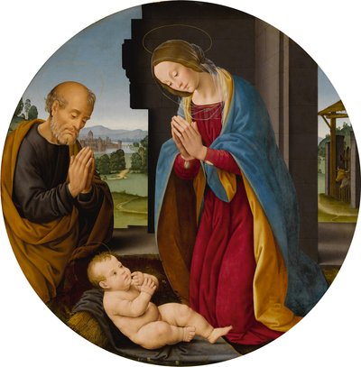 Tilbedelse af Jesusbarnet af Lorenzo di Credi