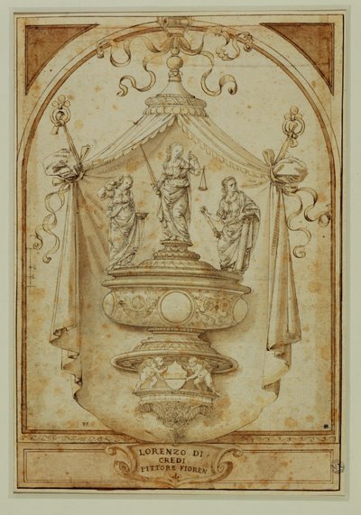 Studie til et begravelsesmonument ... af Lorenzo di Credi