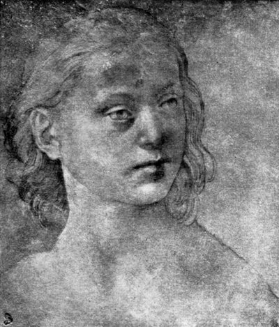 Hovedet af en ung kvinde, 15. eller 16. århundrede 1930. af Lorenzo di Credi