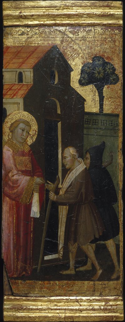 Saint Lawrence uddeler almisser til de fattige. Scener fra Saint Lawrences liv, predella, ca 1412 af Lorenzo di Niccolò