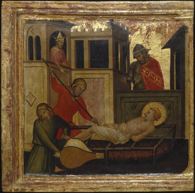 Saint Lawrences martyrium. Scener fra Saint Lawrences liv, predella, ca 1412 af Lorenzo di Niccolò