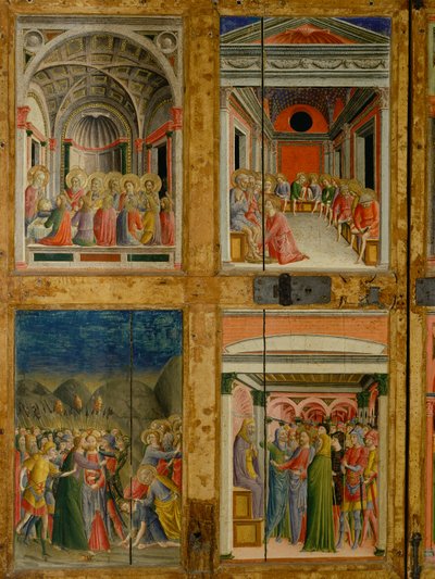 Relikvieskrin af dørene til Santa Maria della Scala. indvendigt panel af Lorenzo di Pietro Vecchietta