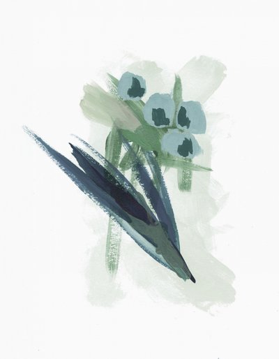 Abstrakte blå blomster af Lori Ann Folz