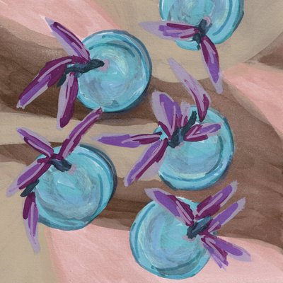 Lilla-blå blomster af Lori Ann Folz
