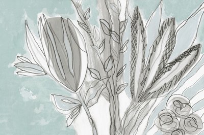 Blødt, botanisk abstrakt motiv af Lori Ann Folz