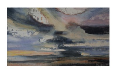 Turner In Translation 2, 2016, olie og shellak på gesso panel af Lou Gibbs