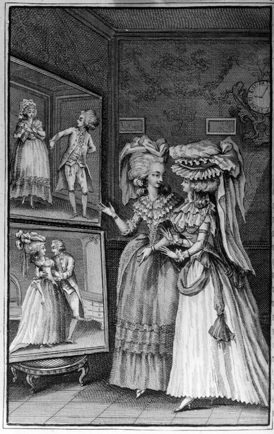Illustration af Louis Binet (1744-1800) til bogen af ​​Nicolas Edme Restif de La Bretonne "" Les Parisiennes"", eller XL General Characters Taken in the Modern Moors, egnet til at tjene en l