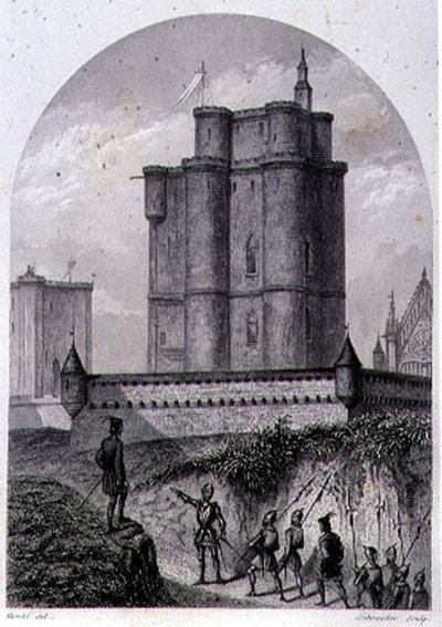The Keep of Vincennes, graveret af Schroeder (gravering) af Louis (after) Marckl