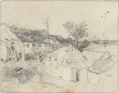 udsigt til landsbyen af Louis Adolphe Hervier