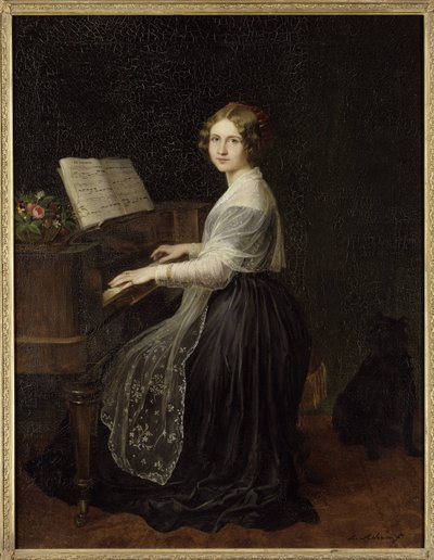 Portræt af sopranen Jenny Lind (1820-1887), af Asher, Louis (1804-1878). Olie på lærred af Louis Asher