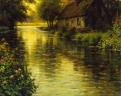 Den gyldne time (olie på lærred) af Louis Aston Knight