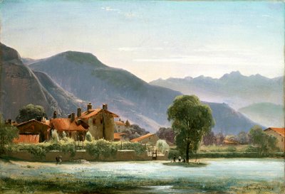 Village in the Foothills, ca. 1830 (olie på papir lagt på lærred) af Louis Auguste Lapito