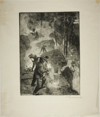 Bregnebrændere i skoven af Louis Auguste Lepère
