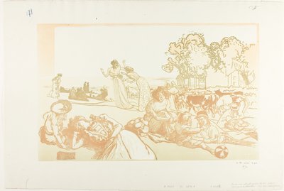 Moderne bukolisk af Louis Auguste Lepère