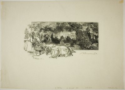 Mor Pichards kantine, nær Gorge aux Loups af Louis Auguste Lepère