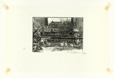 Gipsaflæsere, plade tre fra Le Long de la Seine et des Boulevards af Louis Auguste Lepère