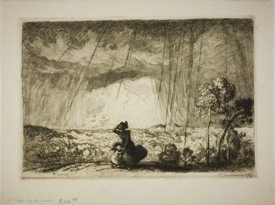 Storm på klitten af Louis Auguste Lepère