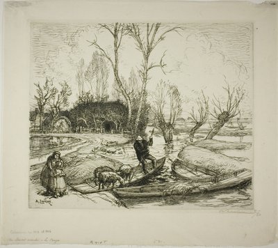 Den oversvømmede Marais: Hyrden af Louis Auguste Lepère